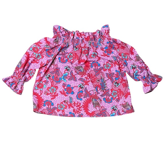 Tuckernuck Marguerite Off The Shoulder Top Size XXL in Bougainvillea Breeze Pink - Picture 5 of 9